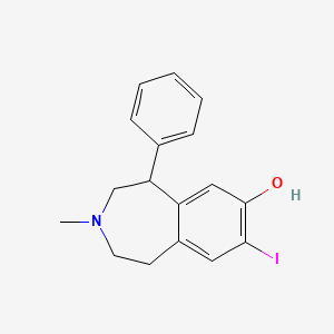 molecular formula C17H18INO B10782745 8-iodo-3-methyl-5-phenyl-1,2,4,5-tetrahydro-3-benzazepin-7-ol 