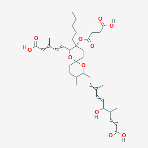molecular formula C37H54O11 B10782977 10-[2-(4-Carboxy-3-methylbuta-1,3-dienyl)-3-(3-carboxypropanoyloxy)-9-methyl-3-pentyl-1,7-dioxaspiro[5.5]undecan-8-yl]-5-hydroxy-4,8-dimethyldeca-2,6,8-trienoic acid 