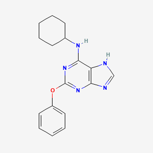 molecular formula C17H19N5O B10783193 Cyclohexyl-(2-phenoxy-9H-purin-6-yl)-amine 