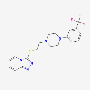 molecular formula C19H20F3N5S B10783206 3-[2-[4-[3-(Trifluoromethyl)phenyl]piperazin-1-yl]ethylsulfanyl]-[1,2,4]triazolo[4,3-a]pyridine 