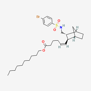 molecular formula C30H46BrNO4S B10783278 decyl (Z)-6-[(1S,2S,3R,4R)-3-[[(4-bromophenyl)sulfonylamino]methyl]-2-bicyclo[2.2.1]heptanyl]hex-5-enoate 