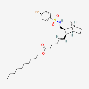 molecular formula C30H46BrNO4S B10783324 decyl (E)-6-[(1S,2S,3S,4R)-3-[[(4-bromophenyl)sulfonylamino]methyl]-2-bicyclo[2.2.1]heptanyl]hex-5-enoate 