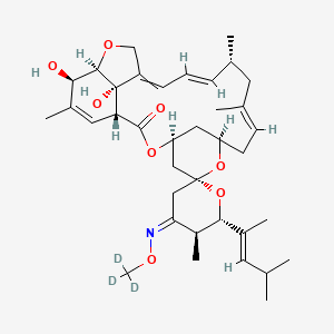 molecular formula C37H53NO8 B10783363 (1R,4S,4'Z,5'S,6R,6'S,8R,10E,13R,14E,20R,21R,24S)-21,24-dihydroxy-5',11,13,22-tetramethyl-6'-[(E)-4-methylpent-2-en-2-yl]-4'-(trideuteriomethoxyimino)spiro[3,7,19-trioxatetracyclo[15.6.1.14,8.020,24]pentacosa-10,14,16,22-tetraene-6,2'-oxane]-2-one 