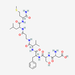 molecular formula C35H56N8O10S B10783377 H-DL-Asp-DL-Ser-DL-Phe-DL-Val-bAla-DL-Leu-DL-Met-NH2 