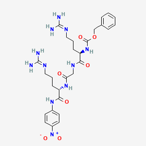 molecular formula C28H39N11O7 B10783432 benzyl N-[(1R)-4-carbamimidamido-1-[({[(1S)-4-carbamimidamido-1-[(4-nitrophenyl)carbamoyl]butyl]carbamoyl}methyl)carbamoyl]butyl]carbamate 