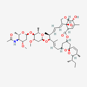 molecular formula C50H75NO14 B10783600 N-[(2S,3S,4S,6S)-6-[(2S,3S,4S,6R)-6-[(1'R,2R,3S,4'S,6S,8'R,10'E,12'S,13'S,14'E,16'E,20'R,21'R,24'S)-2-[(2S)-butan-2-yl]-21',24'-dihydroxy-3,11',13',22'-tetramethyl-2'-oxospiro[2,3-dihydropyran-6,6'-3,7,19-trioxatetracyclo[15.6.1.14,8.020,24]pentacosa-10,14,16,22-tetraene]-12'-yl]oxy-4-methoxy-2-methyloxan-3-yl]oxy-4-methoxy-2-methyloxan-3-yl]acetamide 
