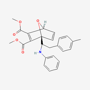molecular formula C25H25NO5 B10783611 dimethyl (1R,4S)-1-[1-anilino-2-(4-methylphenyl)ethyl]-7-oxabicyclo[2.2.1]hepta-2,5-diene-2,3-dicarboxylate 