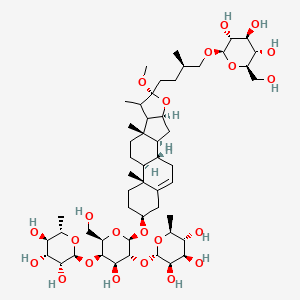 molecular formula C52H86O22 B10783664 (2S,3R,4R,5R,6S)-2-[(2R,3R,4S,5R,6R)-4-hydroxy-2-(hydroxymethyl)-6-[[(1S,2S,4S,6R,7S,9S,12S,13R,16S)-6-methoxy-7,9,13-trimethyl-6-[(3R)-3-methyl-4-[(2R,3R,4S,5S,6R)-3,4,5-trihydroxy-6-(hydroxymethyl)oxan-2-yl]oxybutyl]-5-oxapentacyclo[10.8.0.02,9.04,8.013,18]icos-18-en-16-yl]oxy]-5-[(2S,3R,4R,5R,6S)-3,4,5-trihydroxy-6-methyloxan-2-yl]oxyoxan-3-yl]oxy-6-methyloxane-3,4,5-triol 