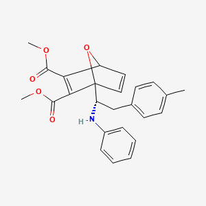 molecular formula C25H25NO5 B10783684 dimethyl 1-[(1S)-1-anilino-2-(4-methylphenyl)ethyl]-7-oxabicyclo[2.2.1]hepta-2,5-diene-2,3-dicarboxylate 