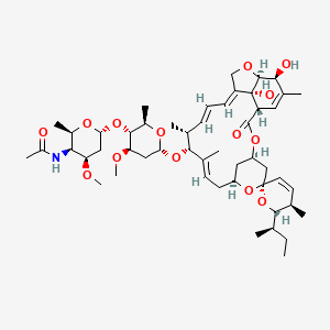 molecular formula C50H75NO14 B10783691 N-[(2R,3S,4R,6R)-6-[(2R,3R,4R,6S)-6-[(1'S,2S,3R,4'R,6R,8'S,10'E,12'R,13'R,14'E,16'E,20'S,21'S,24'R)-2-[(2R)-butan-2-yl]-21',24'-dihydroxy-3,11',13',22'-tetramethyl-2'-oxospiro[2,3-dihydropyran-6,6'-3,7,19-trioxatetracyclo[15.6.1.14,8.020,24]pentacosa-10,14,16,22-tetraene]-12'-yl]oxy-4-methoxy-2-methyloxan-3-yl]oxy-4-methoxy-2-methyloxan-3-yl]acetamide 