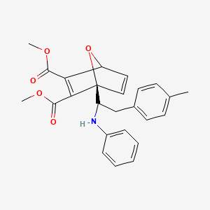 molecular formula C25H25NO5 B10783755 dimethyl (1R)-1-[1-anilino-2-(4-methylphenyl)ethyl]-7-oxabicyclo[2.2.1]hepta-2,5-diene-2,3-dicarboxylate 