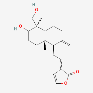 molecular formula C20H28O4 B10783871 3-[2-[(5R,8aS)-6-hydroxy-5-(hydroxymethyl)-5,8a-dimethyl-2-methylidene-3,4,4a,6,7,8-hexahydro-1H-naphthalen-1-yl]ethylidene]furan-2-one 