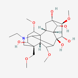 molecular formula C25H41NO9 B10783946 (2R,3R,4R,5S,6S,7S,8R,13R,14R,17S,18R)-11-ethyl-6,16,18-trimethoxy-13-(methoxymethyl)-11-azahexacyclo[7.7.2.12,5.01,10.03,8.013,17]nonadecane-4,5,7,8,14-pentol 
