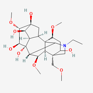 molecular formula C25H41NO9 B10783977 (1S,2R,3R,4R,5S,6S,7S,8R,9R,13R,16S,17S,18R)-11-ethyl-6,16,18-trimethoxy-13-(methoxymethyl)-11-azahexacyclo[7.7.2.12,5.01,10.03,8.013,17]nonadecane-4,5,7,8,14-pentol 