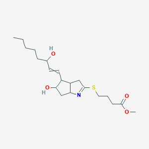 molecular formula C20H33NO4S B10784153 Methyl 4-{[5-hydroxy-4-(3-hydroxyoct-1-en-1-yl)-3,3a,4,5,6,6a-hexahydrocyclopenta[b]pyrrol-2-yl]sulfanyl}butanoate 