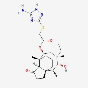 molecular formula C24H38N4O4S B10784261 [(1S,2R,3R,4R,6R,7R,8R)-4-ethyl-3-hydroxy-2,4,7,14-tetramethyl-9-oxo-6-tricyclo[5.4.3.01,8]tetradecanyl] 2-[(5-amino-1H-1,2,4-triazol-3-yl)sulfanyl]acetate 