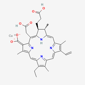 molecular formula C34H34CuN4O6 B10784292 Copper chlorophyllin A CAS No. 26317-27-1