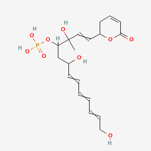 molecular formula C19H27O9P B10784412 [3,6,13-Trihydroxy-3-methyl-1-(6-oxo-2,3-dihydropyran-2-yl)trideca-1,7,9,11-tetraen-4-yl] dihydrogen phosphate 