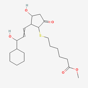molecular formula C21H34O5S B10784420 Methyl 6-[2-(3-cyclohexyl-3-hydroxyprop-1-enyl)-3-hydroxy-5-oxocyclopentyl]sulfanylhexanoate 