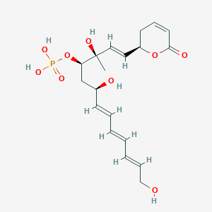 molecular formula C19H27O9P B10784484 [(1E,3R,4R,6R,7E,9E,11E)-3,6,13-Trihydroxy-3-methyl-1-[(2R)-6-oxo-2,3-dihydropyran-2-yl]trideca-1,7,9,11-tetraen-4-yl] dihydrogen phosphate 