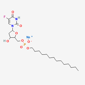 molecular formula C23H39FN2NaO8P B10784506 Sodium;[5-(5-fluoro-2,4-dioxopyrimidin-1-yl)-3-hydroxyoxolan-2-yl]methyl tetradecyl phosphate 