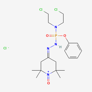 molecular formula C19H30Cl3N4O3P B10784965 Piperidinium, 4-(((bis(2-chloroethyl)amino)phenoxyphosphinyl)hydrazono)-2,2,6,6-tetramethyl-1-oxo-, chloride CAS No. 145278-91-7
