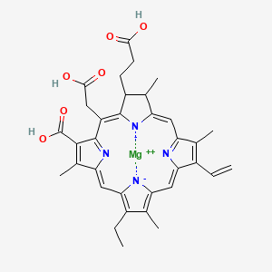 molecular formula C34H34MgN4O6 B10785465 Magnesium;18-(2-carboxyethyl)-20-(carboxymethyl)-12-ethenyl-7-ethyl-3,8,13,17-tetramethyl-17,18-dihydroporphyrin-22,24-diide-2-carboxylic acid 