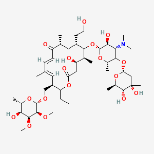molecular formula C46H79NO17 B10785833 (4R,5S,7R,9R,11E,13Z,15R)-6-[(2S,3S,4S,6S)-5-[(2R,4S,5R,6R)-4,5-dihydroxy-4,6-dimethyloxan-2-yl]oxy-4-(dimethylamino)-3-hydroxy-6-methyloxan-2-yl]oxy-16-ethyl-4-hydroxy-15-[[(2S,3S,4S,5S,6S)-5-hydroxy-3,4-dimethoxy-6-methyloxan-2-yl]oxymethyl]-7-(2-hydroxyethyl)-5,9,13-trimethyl-1-oxacyclohexadeca-11,13-diene-2,10-dione 
