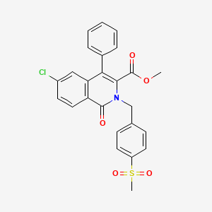molecular formula C25H20ClNO5S B10786477 Methyl 6-chloro-2-(4-(methylsulfonyl)benzyl)-1-oxo-4-phenyl-1,2-dihydroisoquinoline-3-carboxylate 