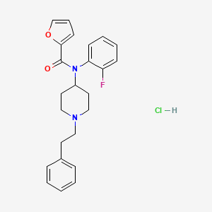 molecular formula C24H26ClFN2O2 B10786794 N-(2-fluorophenyl)-N-[1-(2-phenylethyl)-4-piperidinyl]-2-furancarboxamide,monohydrochloride CAS No. 2749619-19-8