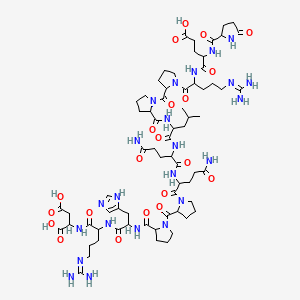 molecular formula C68H105N23O21 B10786804 H-DL-Pyr-DL-Glu-DL-Arg-DL-Pro-DL-Pro-DL-Leu-DL-Gln-DL-Gln-DL-Pro-DL-Pro-DL-His-DL-Arg-DL-Asp-OH 