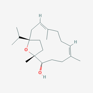 molecular formula C20H34O2 B10786897 (1R,2S,5Z,9E,12S)-1,5,9-trimethyl-12-propan-2-yl-15-oxabicyclo[10.2.1]pentadeca-5,9-dien-2-ol 