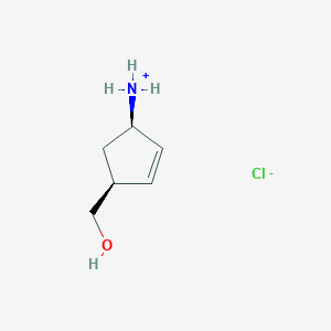 molecular formula C6H12ClNO B107887 ((1S,4R)-4-Aminocyclopent-2-en-1-yl)methanol hydrochloride CAS No. 168960-19-8