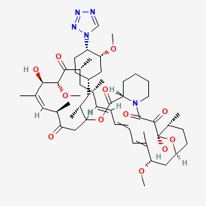 molecular formula C52H79N5O12 B10789350 (1R,9S,15R,16E,18R,19R,21R,23S,24E,30S,32S,35R)-1,18-dihydroxy-19,30-dimethoxy-12-[(2R)-1-[(1S,3R,4S)-3-methoxy-4-(tetrazol-1-yl)cyclohexyl]propan-2-yl]-15,17,21,23,29,35-hexamethyl-11,36-dioxa-4-azatricyclo[30.3.1.04,9]hexatriaconta-16,24,26,28-tetraene-2,3,10,14,20-pentone 