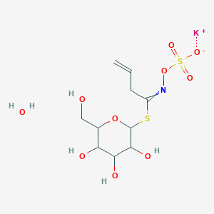 molecular formula C10H18KNO10S2 B10789426 Potassium;[1-[3,4,5-trihydroxy-6-(hydroxymethyl)oxan-2-yl]sulfanylbut-3-enylideneamino] sulfate;hydrate 