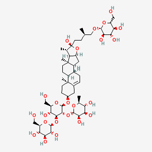 molecular formula C51H84O23 B10789450 (2S,3R,4R,5R,6S)-2-[(2R,3R,4S,5R,6R)-5-hydroxy-6-(hydroxymethyl)-2-[[(1S,2S,4S,6S,7S,8R,9R,12S,13S,16S)-6-hydroxy-7,9,13-trimethyl-6-[(3R)-3-methyl-4-[(2S,3R,4S,5S,6R)-3,4,5-trihydroxy-6-(hydroxymethyl)oxan-2-yl]oxybutyl]-5-oxapentacyclo[10.8.0.02,9.04,8.013,18]icos-18-en-16-yl]oxy]-4-[(2S,3R,4S,5S,6R)-3,4,5-trihydroxy-6-(hydroxymethyl)oxan-2-yl]oxyoxan-3-yl]oxy-6-methyloxane-3,4,5-triol 