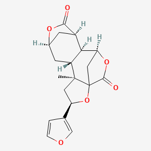 molecular formula C19H20O6 B10789542 (3R,5S,6R,8R,11R,12S,13S)-3-(furan-3-yl)-5-methyl-2,9,14-trioxapentacyclo[11.2.1.18,11.01,5.06,12]heptadecane-10,15-dione CAS No. 20086-06-0