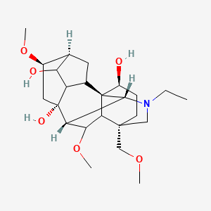 molecular formula C24H39NO6 B10789622 (1S,4S,5S,6R,8R,9R,10R,13S,16S,18R)-11-ethyl-6,18-dimethoxy-13-(methoxymethyl)-11-azahexacyclo[7.7.2.12,5.01,10.03,8.013,17]nonadecane-4,8,16-triol 