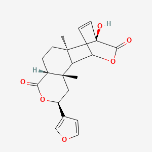 molecular formula C20H22O6 B10789636 (3S,5S,8R,11R,12R)-5-(furan-3-yl)-12-hydroxy-3,11-dimethyl-6,14-dioxatetracyclo[10.2.2.02,11.03,8]hexadec-15-ene-7,13-dione 
