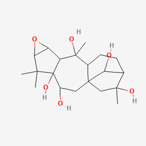 molecular formula C20H32O6 B10789672 5,5,10,15-tetramethyl-7-oxapentacyclo[12.2.1.01,11.04,9.06,8]heptadecane-3,4,10,15,17-pentol 
