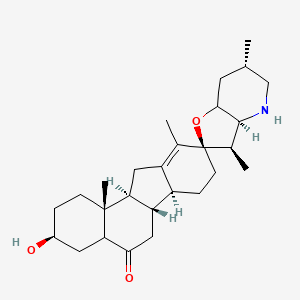 molecular formula C27H41NO3 B10789683 (3S,3'R,3'aS,6'S,6aR,6bS,9R,11aS,11bR)-3-hydroxy-3',6',10,11b-tetramethylspiro[1,2,3,4,4a,6,6a,6b,7,8,11,11a-dodecahydrobenzo[a]fluorene-9,2'-3a,4,5,6,7,7a-hexahydro-3H-furo[3,2-b]pyridine]-5-one 