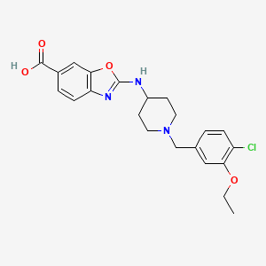molecular formula C22H24ClN3O4 B10790252 2-(1-(4-Chloro-3-ethoxybenzyl)piperidin-4-ylamino)benzo[d]oxazole-6-carboxylic acid 