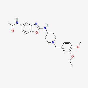 molecular formula C24H30N4O4 B10790315 N-(2-(1-(3-ethoxy-4-methoxybenzyl)piperidin-4-ylamino)benzo[d]oxazol-5-yl)acetamide 
