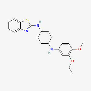 molecular formula C22H27N3O2S B10790337 N1-(benzo[d]thiazol-2-yl)-N4-(3-ethoxy-4-methoxyphenyl)cyclohexane-1,4-diamine 