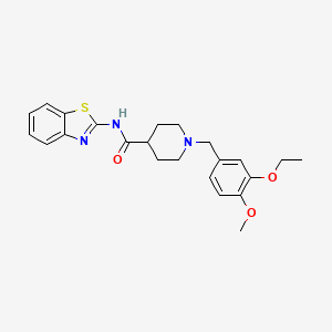 molecular formula C23H27N3O3S B10790352 N-(benzo[d]thiazol-2-yl)-1-(3-ethoxy-4-methoxybenzyl)piperidine-4-carboxamide 