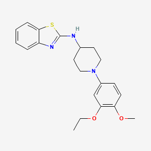 molecular formula C21H25N3O2S B10790360 N-(1-(3-ethoxy-4-methoxyphenyl)piperidin-4-yl)benzo[d]thiazol-2-amine 