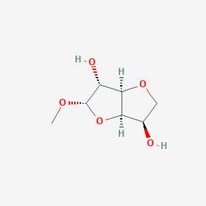 molecular formula C7H12O5 B107904 (3R,3aR,5S,6R,6aR)-5-methoxy-2,3,3a,5,6,6a-hexahydrofuro[3,2-b]furan-3,6-diol CAS No. 17184-28-0