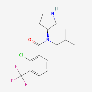 molecular formula C16H20ClF3N2O B10790462 (S)-2-chloro-N-isobutyl-N-(pyrrolidin-3-yl)-3-(trifluoromethyl)benzamide 