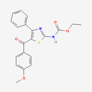 molecular formula C20H18N2O4S B10790589 Ethyl 5-(4-methoxybenzoyl)-4-phenylthiazol-2-ylcarbamate 
