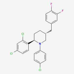 molecular formula C24H20Cl3F2N B10790658 trans-1-(4-Chlorophenyl)-2-(2,4-dichlorophenyl)-5-(3,4-difluorobenzyl)piperidine 